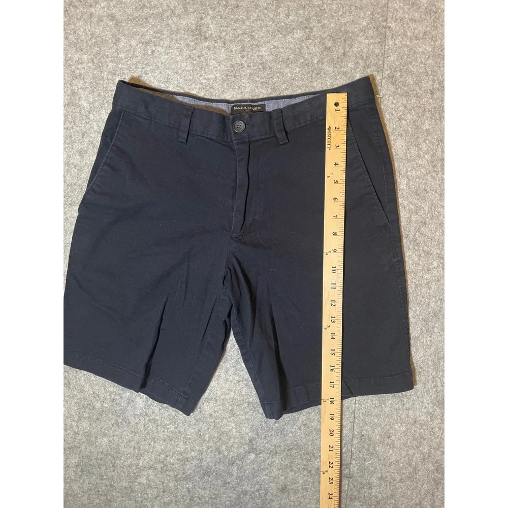 Banana Republic Aiden Shorts Mens 30 Navy Blue Slim Fit Chino Stretch Cotton